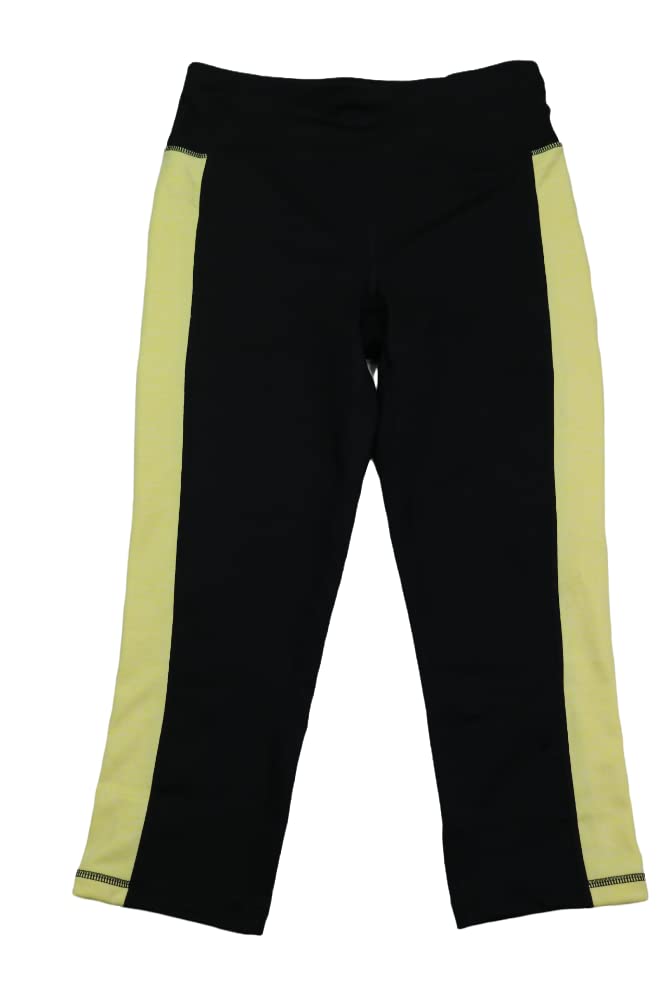 Ideology Colorblocked Cropped Leggings, Small (Noir English Yellow)