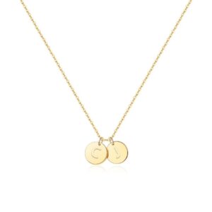 EXEINCITE Initial Necklaces for Women, 14K Gold Plated Dainty Letter C Initial J Pendant Necklace Jewelry Gifts for Women, Mothers Day Valentines Couples Gifts for Her Birthday