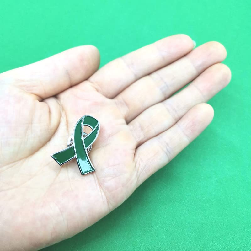 Green Ribbon Awareness Pin 20 Pcs Mental Health Awareness Brooch Hope Enamel Lapel Pins