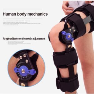 Hinged Knee Brace ROM Knee Brace For Arthritis Joint Pain Meniscus Tear For Knee Injury Recovery Relieve Knee Burden Length Angle Adjustment Carbon Fiber Material Adjustable Knee Immobilizer