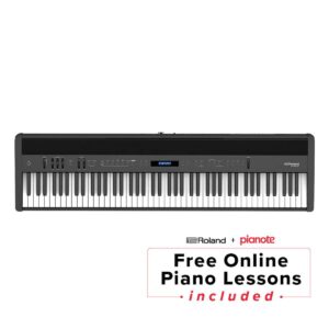 Roland FP-60X 88-Key SuperNATURAL Portable Digital Piano, Black Bundle with Stand, Bench, Sustain Pedal, Studio Monitor Headphones (Black)