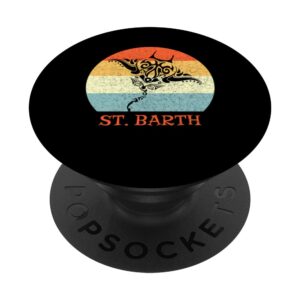 st. barth, west indies vintage tribal manta ray vacation popsockets swappable popgrip