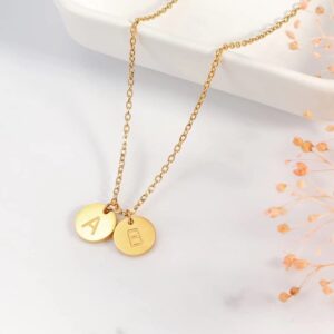 EXEINCITE Initial Necklaces for Women, 14K Gold Plated Dainty Letter C Initial J Pendant Necklace Jewelry Gifts for Women, Mothers Day Valentines Couples Gifts for Her Birthday