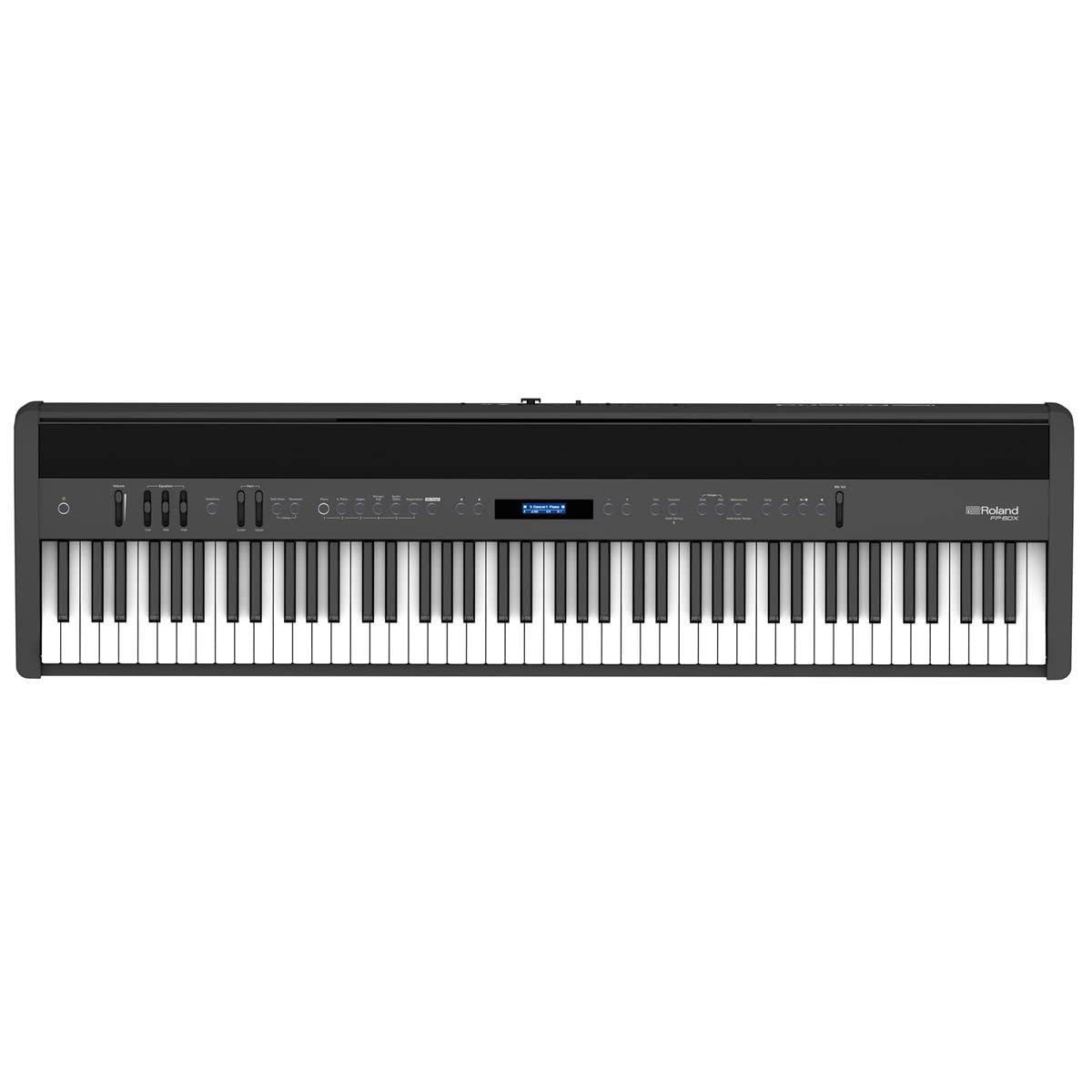 Roland FP-60X 88-Key SuperNATURAL Portable Digital Piano, Black Bundle with Stand, Bench, Sustain Pedal, Studio Monitor Headphones (Black)