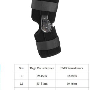 ROM Knee Brace Hinged Knee Brace Aluminium Adjustable Hinged Knee Joint Immobilizer Patella Knee Fixing Pad Sleeve Knee Splint Ligament Sport Injury Arthritis Pain Relief Adjustable Knee Immobilizer