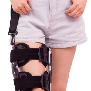 Hinged Knee Brace ROM Knee Brace Adjustable Knee Orthosis Support Brace Joint Injury Splint Support Bone Orthosis Fracture Fixed Ligament Care Knee Support Pain Hinged Brace Adjustable Knee Immobilize