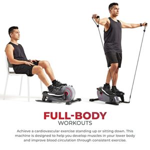 Sunny Health & Fitness Portable Stand Up Elliptical with Resistance Bands - SF-E320051