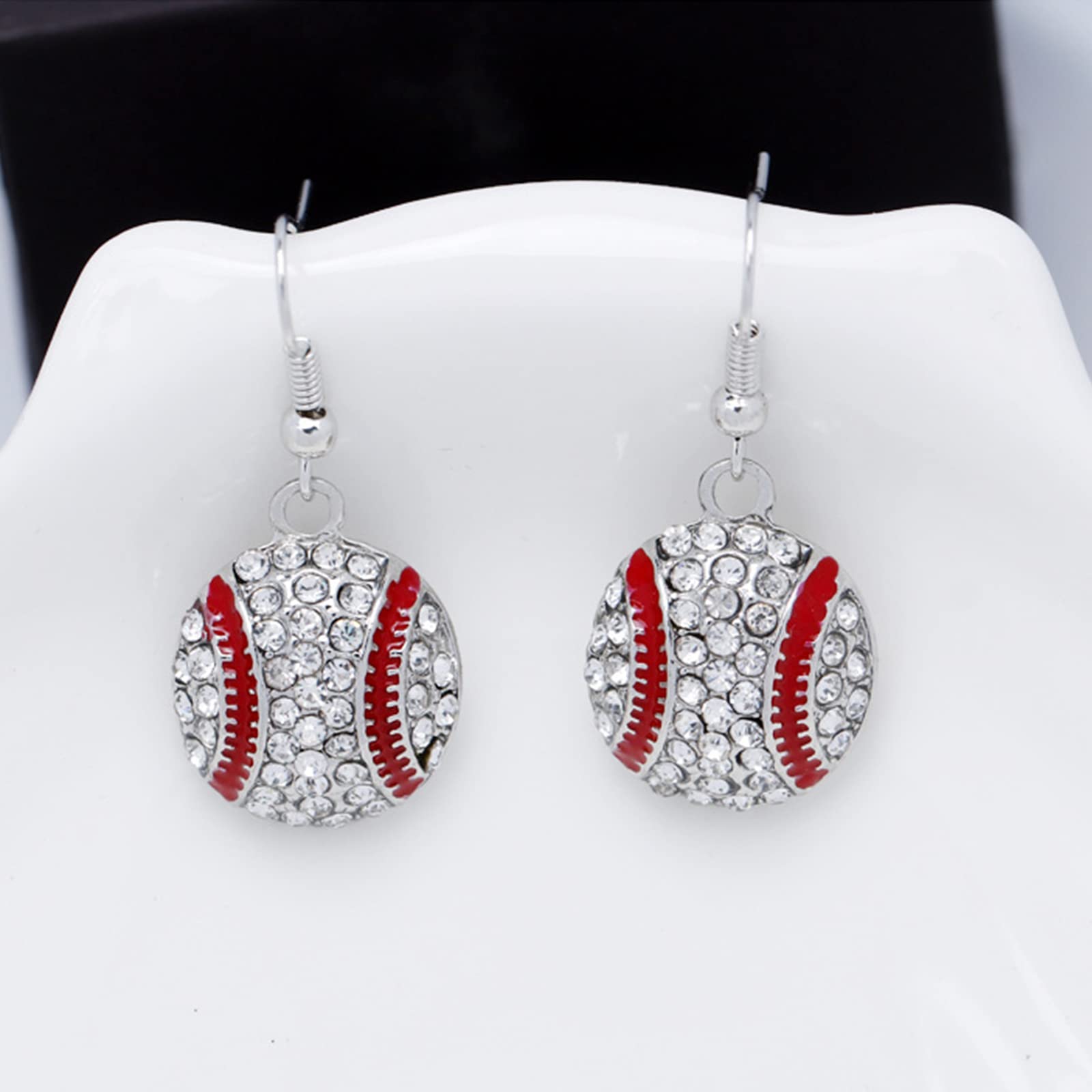 Baseball Earrings for Women Baseball Stud Earrings for Mom Rhinestone Baseball Jewelry Gifts