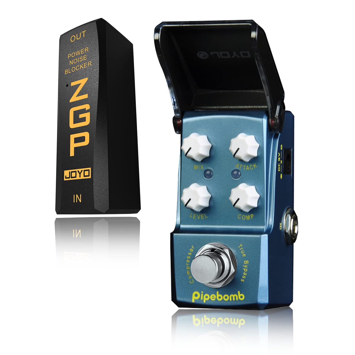 JOYO JF-312 PipeBomb Compressor Mini Pedal Bundle with JP-06 Noise Blocker Pedal Power Supply