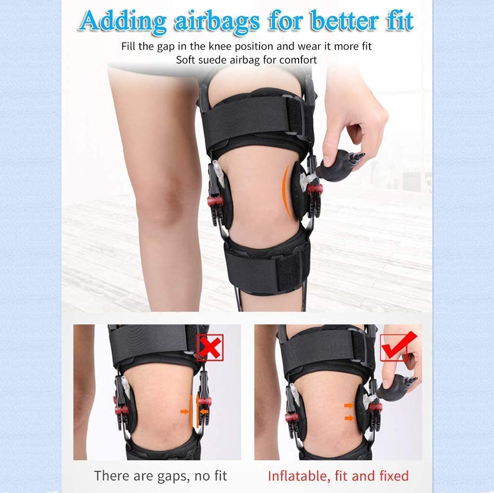 Hinged Knee Brace ROM Knee Brace Adjustable Knee Orthosis Support Brace Joint Injury Splint Support Bone Orthosis Fracture Fixed Ligament Care Knee Support Pain Hinged Brace Adjustable Knee Immobilize