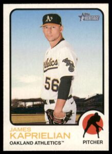 baseball mlb 2022 topps heritage #296 james kaprielian nm near mint athletics