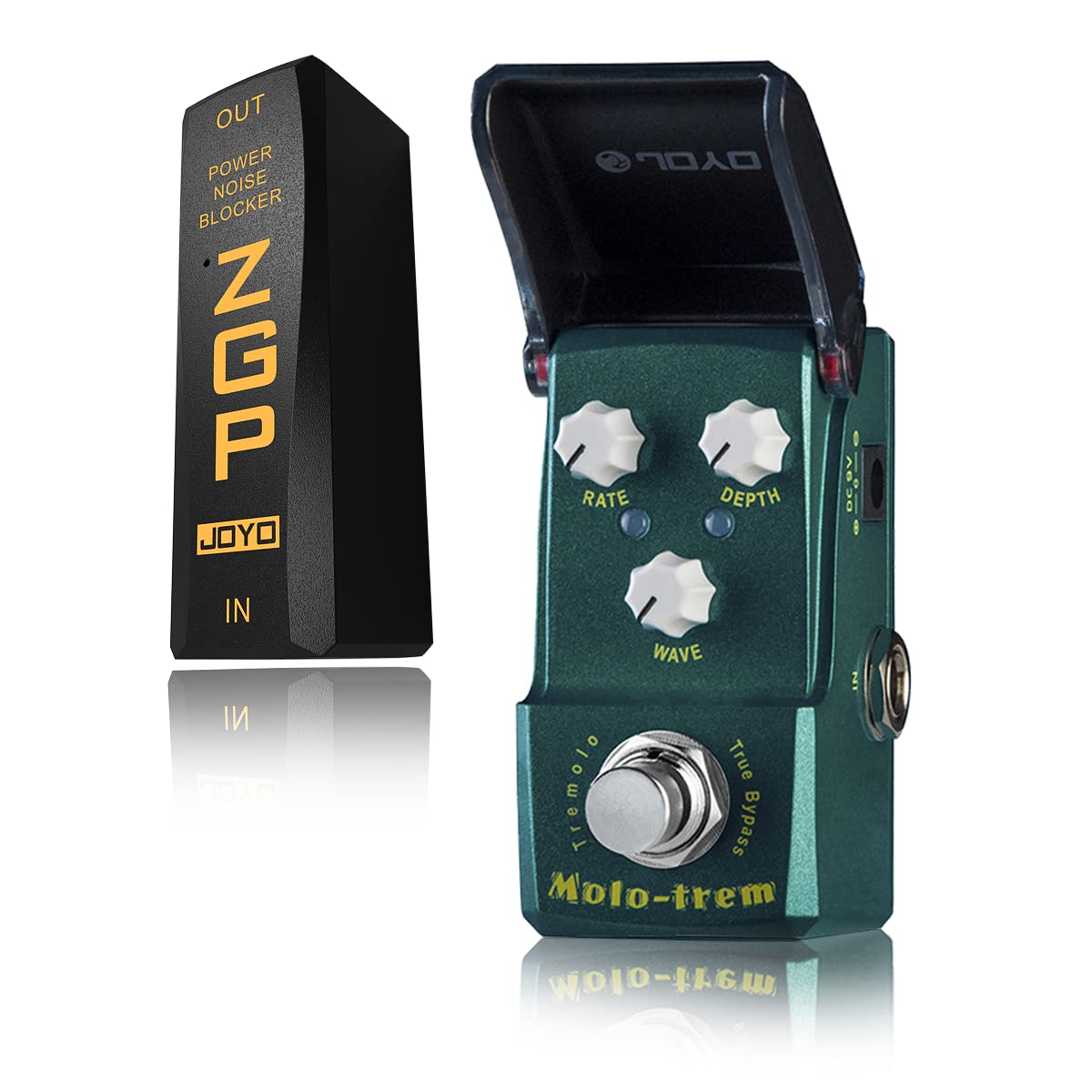 JOYO JF-325 Molo-Trem Tremolo Mini Pedal Bundle with JP-06 Noise Blocker Pedal Power Supply