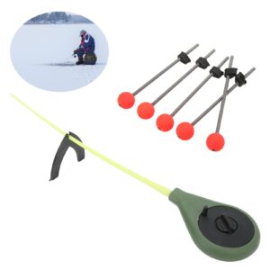 Alomejor 5pcs Winter Ice Fishing Rod Pole Tip Portable Winter Fishing Pole Ice Finishing Rod Spring for Outdoor Winter Fishing Tackle Auxiliary Equipment(M)