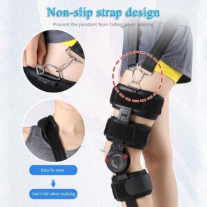 Hinged Knee Brace ROM Knee Brace Adjustable Knee Orthosis Support Brace Joint Injury Splint Support Bone Orthosis Fracture Fixed Ligament Care Knee Support Pain Hinged Brace Adjustable Knee Immobilize