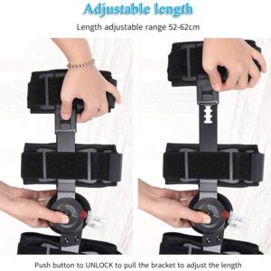 Hinged Knee Brace ROM Knee Brace Adjustable Knee Orthosis Support Brace Joint Injury Splint Support Bone Orthosis Fracture Fixed Ligament Care Knee Support Pain Hinged Brace Adjustable Knee Immobilize