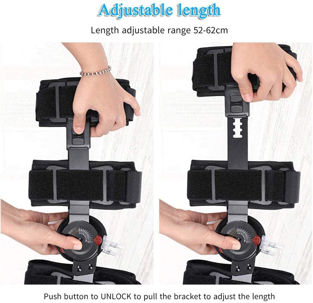 Hinged Knee Brace ROM Knee Brace Adjustable Knee Orthosis Support Brace Joint Injury Splint Support Bone Orthosis Fracture Fixed Ligament Care Knee Support Pain Hinged Brace Adjustable Knee Immobilize