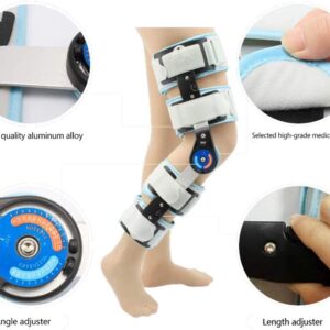 XBJYDMBDD Hinged Knee Brace ROM Knee Brace Leg Immobilizer Support Fracture Adjustable for Arthritis Joint Pain Meniscus Tear Knee Injury Recovery Relieve Knee Burden Adjustable Knee Immobilizer