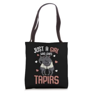 Tapir Just A Girl Who Loves Tapirs Girls Kids Tote Bag