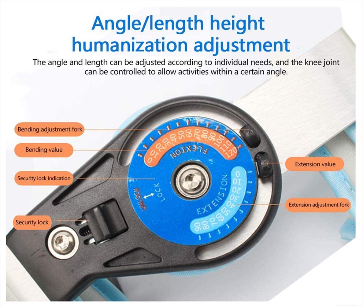 XBJYDMBDD Hinged Knee Brace ROM Knee Brace Leg Immobilizer Support Fracture Adjustable for Arthritis Joint Pain Meniscus Tear Knee Injury Recovery Relieve Knee Burden Adjustable Knee Immobilizer