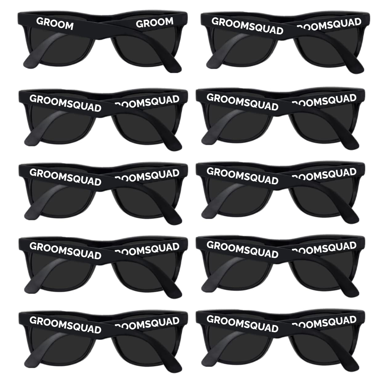 There Forever Studio Set of 10 Groom Squad Sunglasses for the Groomsmen. Groom, Best Man, Groomsman Wedding or Bachelor Party Gifts