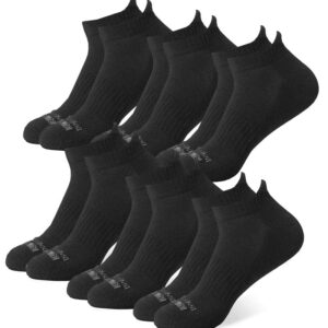 32 DEGREEES Men's 6 Pack Comfort Ankle Socks | Anti-Odor | Cushioned Heel | Arch Support | Active | Casual | Work, Black, Medium