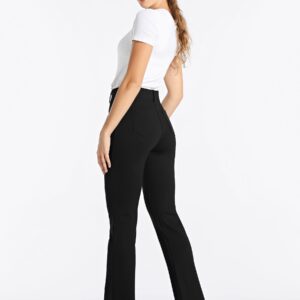 Willit 31" Women's Yoga Dress Pants Bootcut Work Slacks Stretch Office with Belt Loops 4 Pockets Black XL