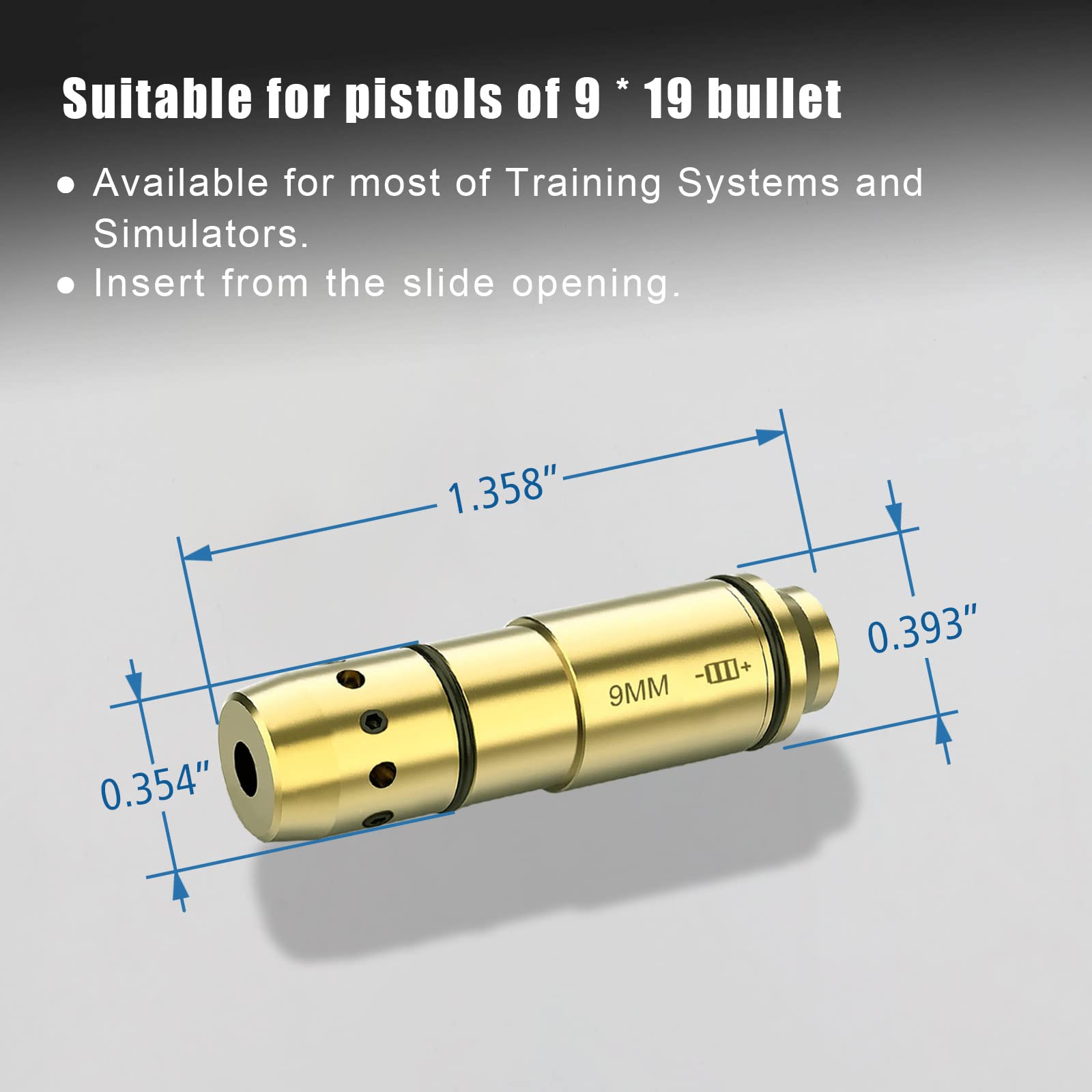 StrongTools 2nd Generation 9mm Dry Fire Laser Training Cartridge with Spare Snap Cap and Batteries