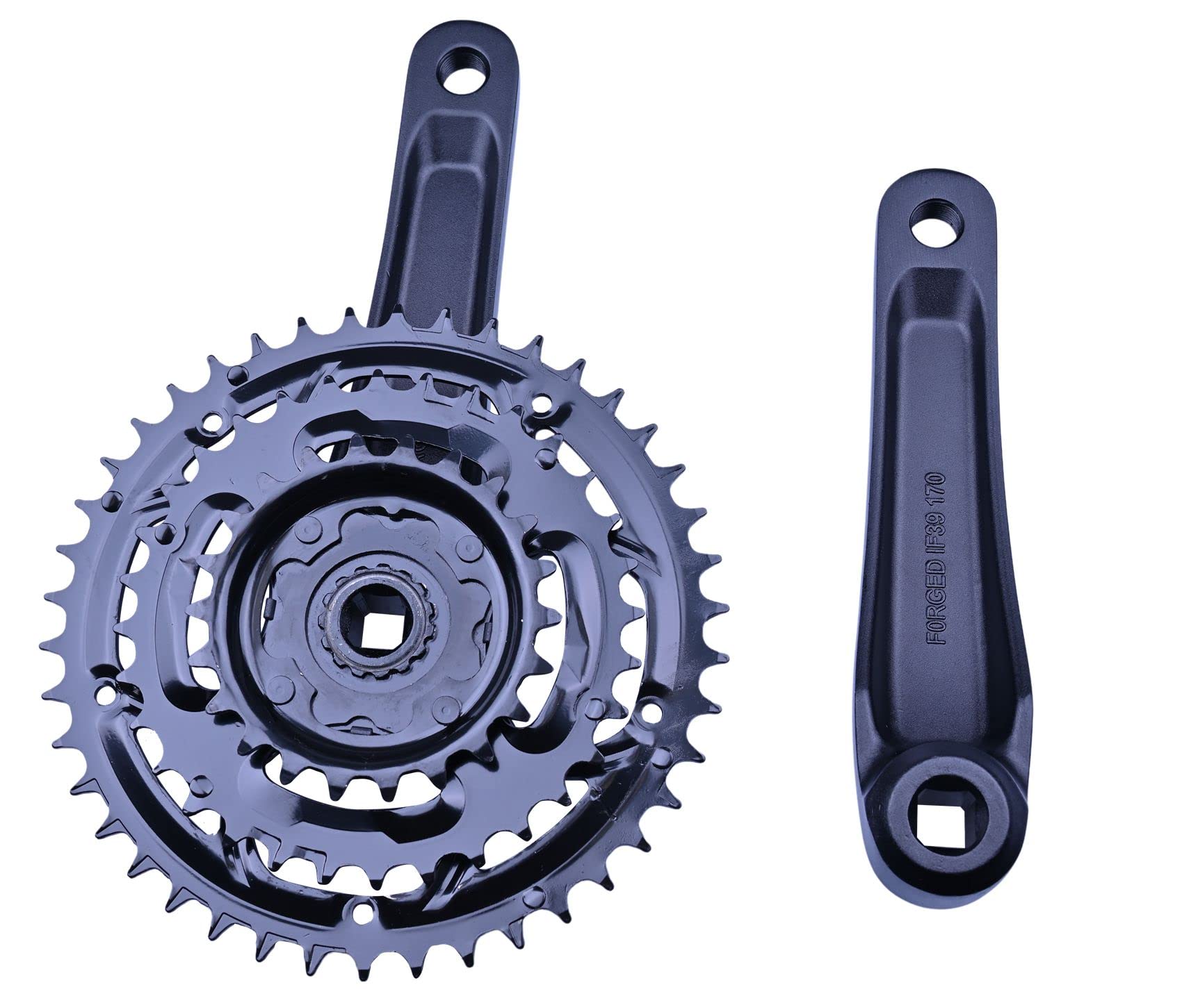 FOMAS Crankset,Mountain Bike Crankset,Square Taper crankset,Fit to 8 Speed Or Less Freewheel and Cassette,22/32/42T Bicycle Crankset,170mm Crank Arm,Suitable for 9/16" Pedal.