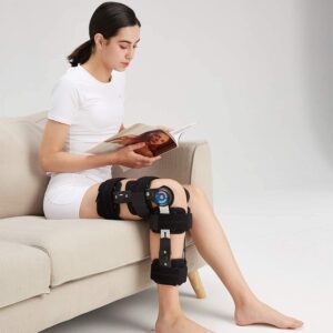 XBJYDMBDD ROM Knee Brace Hinged Knee Brace Adjustable Leg Stabilizer Postoperative Recovery Fixed Splint Orthopedic Protector Protector Patella Injury Fixator Bracket Adjustable Knee Immobilizer