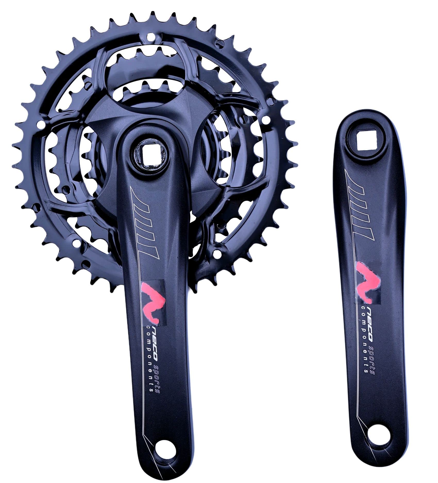 FOMAS Crankset,Mountain Bike Crankset,Square Taper crankset,Fit to 8 Speed Or Less Freewheel and Cassette,22/32/42T Bicycle Crankset,170mm Crank Arm,Suitable for 9/16" Pedal.