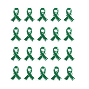 green ribbon awareness pin 20 pcs mental health awareness brooch hope enamel lapel pins