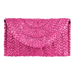 kuang! womens straw clutch purse handbag shoulder clutch envelope wallet beach straw purse for ladies