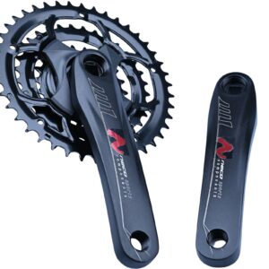 FOMAS Crankset,Mountain Bike Crankset,Square Taper crankset,Fit to 8 Speed Or Less Freewheel and Cassette,22/32/42T Bicycle Crankset,170mm Crank Arm,Suitable for 9/16" Pedal.