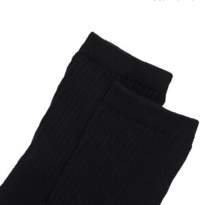 Fitliva Work Socks for Men 9-12 Breathable Heel Protection Cushion Cotton Crew Terry Socks 6 Pairs Black