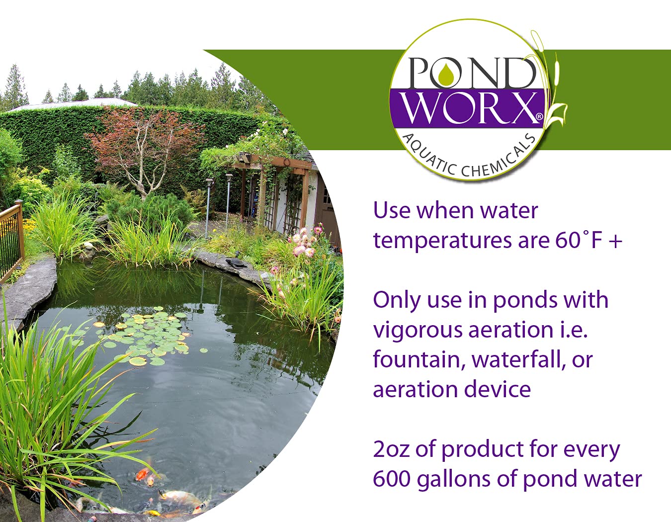 PondWorx Pond Bacteria and Water Clear- Formulated for Large Ponds, Water Features and Safe for Koi, Improves Water Quality- Gallon