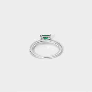 Michooyel S925 4x6mm Lab-created Emerald Engagement Ring Sterling Silver Ring Cubic Zirconia Fine Jewelry For Women