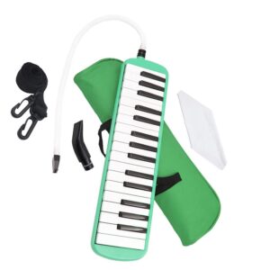 Mibee 32 Piano Keys Melodica Musical Instrument for Music Lovers Beginners Gift with Carrying Bag (Green) (20220318)