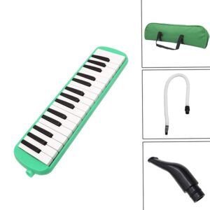 Mibee 32 Piano Keys Melodica Musical Instrument for Music Lovers Beginners Gift with Carrying Bag (Green) (20220318)