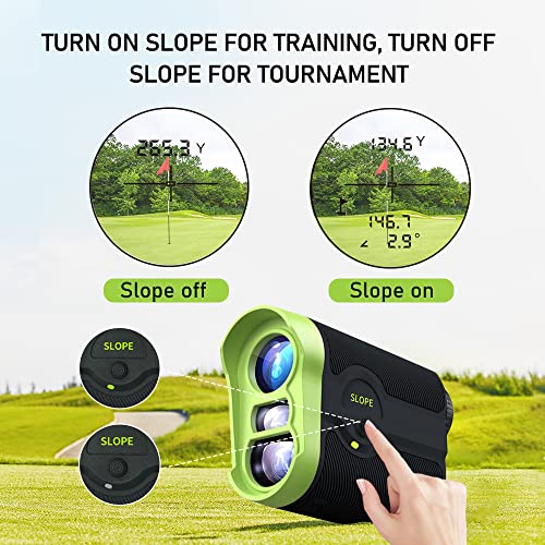 REVASRI Golf Rangefinder with Magnet, Slope Switch for Tournament Legal, Flagpole Lock and Vibration, 1000 Yards Rechargeable Range Finder for Golfing