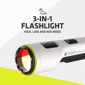 TASER StrikeLight 2 Rechargeable Self-Defense Flashlight | Perfect for Running, Jogging, Pet Walking | Portable, Lightweight, Survival, Outdoors (White)