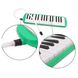 Mibee 32 Piano Keys Melodica Musical Instrument for Music Lovers Beginners Gift with Carrying Bag (Green) (20220318)