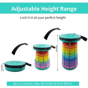 N//C Collapsible Telescoping Camping Stool, Portable Sturdy Fishing Stool Seat Rainbow Color Outdoor Stool