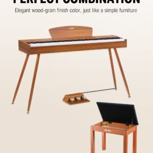 Donner DDP-80 Digital Piano + Wood Finish Color Piano Bench