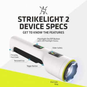 TASER StrikeLight 2 Rechargeable Self-Defense Flashlight | Perfect for Running, Jogging, Pet Walking | Portable, Lightweight, Survival, Outdoors (White)