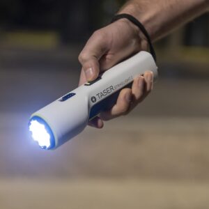 TASER StrikeLight 2 Rechargeable Self-Defense Flashlight | Perfect for Running, Jogging, Pet Walking | Portable, Lightweight, Survival, Outdoors (White)