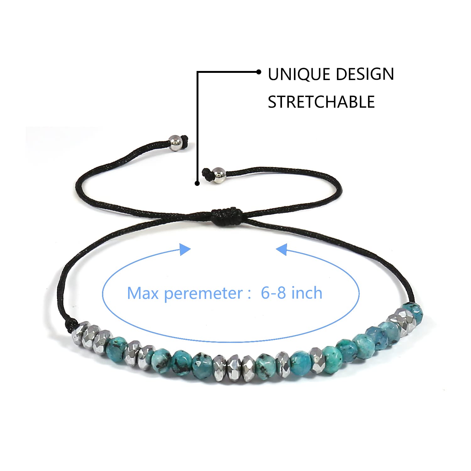 Inspiration Morse Code Bracelet Healing Bracelet Natural Stone Bead Bracelet Code Words Gifts For Daughters, Sisters, Moms,Grandmothers Gifts For Women Couple Birthday Present(turquoise)