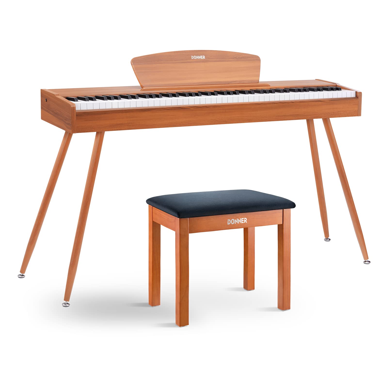 Donner DDP-80 Digital Piano + Wood Finish Color Piano Bench