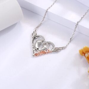 Sterling Silver Miscarriage Necklace for Women - Mommy of an angel Heart Pendant Loss of Pregnancy Memorial Jewelry Losing Child Sympathy Gifts for Mom (Style 3)