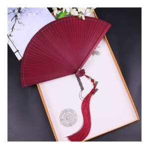 fkjlun handmade folding fan bamboo craft folding fan summer chinese folding fan classical 18cm chinese hanfu cosplay women hand fan portable ventilador handheld fan (color : b)