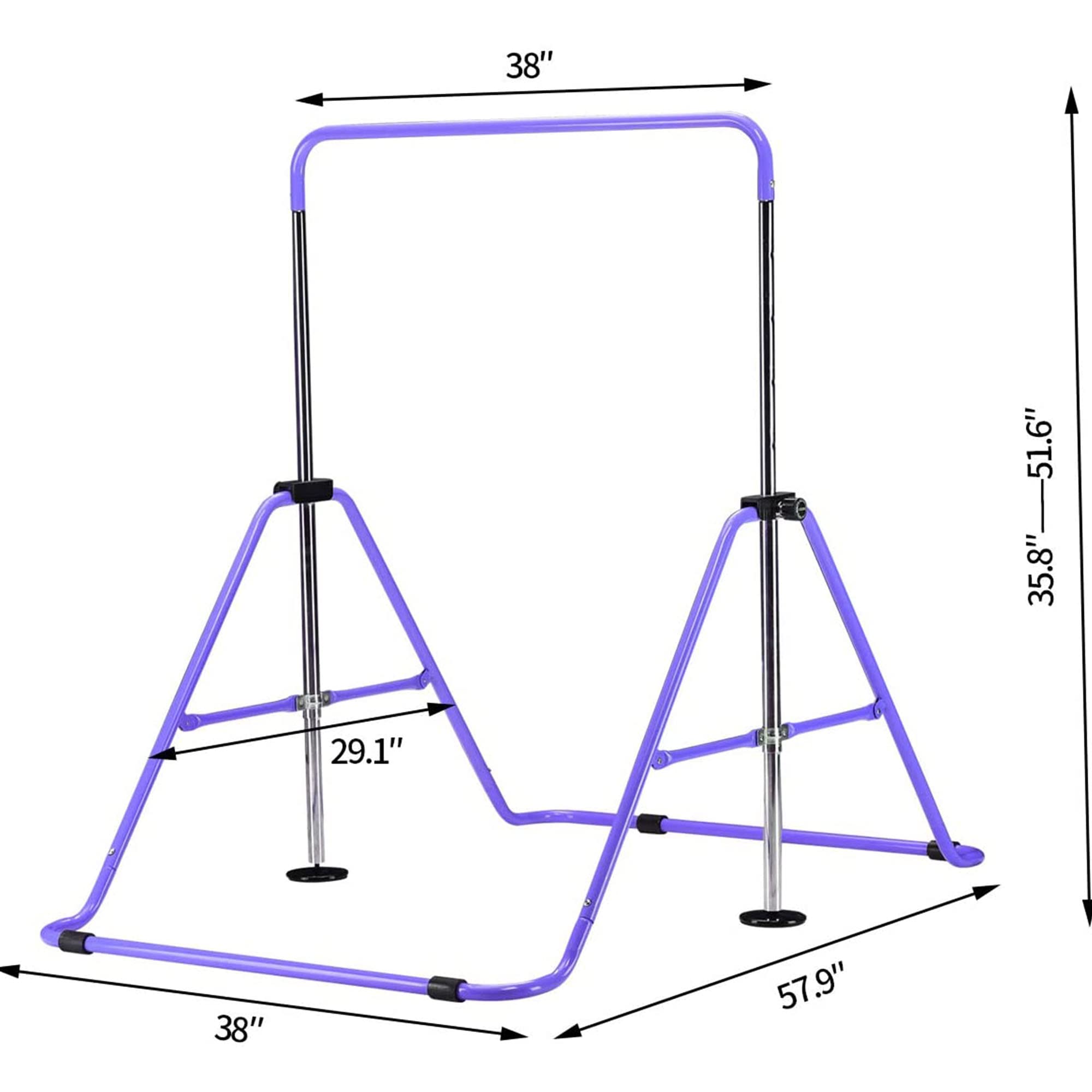 HYD-Parts Gymnastics Bar Kids, Junior Training Bar, Height Adjustable Horizontal Bars, Folding Gymnastics Bars Monkey Bars for Kids (Violet)